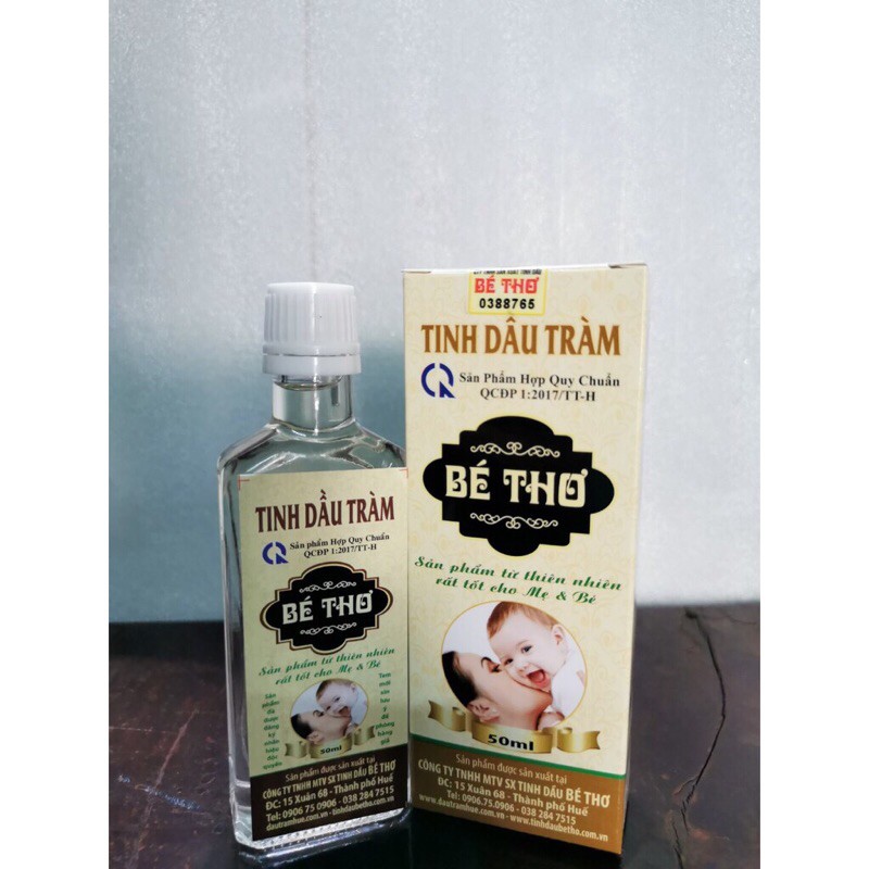 Tinh dầu tràm nguyên chất Bé Thơ Huế 50ml (Chính hãng Công ty Sản xuất Tinh dầu Bé Thơ)