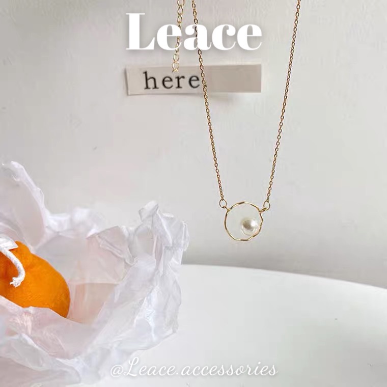 Dây chuyền nữ, vòng cổ nữ mặt đính hạt ngọc trai nhân tạo NL021 Leace.accessories