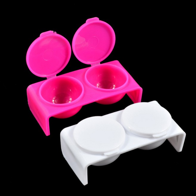 Cốc Nhựa Đựng Nước Rửa Cọ, Đắp Hoa, Đắp Bột, 2 ngăn, nắp riêng