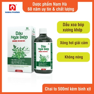 Dầu Ngải Diệp Dược Nam Hà dầu xông giải cảm kết hợp xoa bóp xương khớp không nóng 500ml có tặng kèm bình xịt