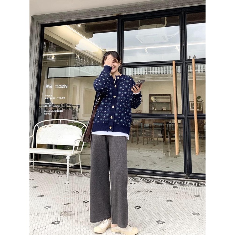 MS830 Áo len hoa văn, áo khoác len đỏ Giáng Sinh Noel, Tết