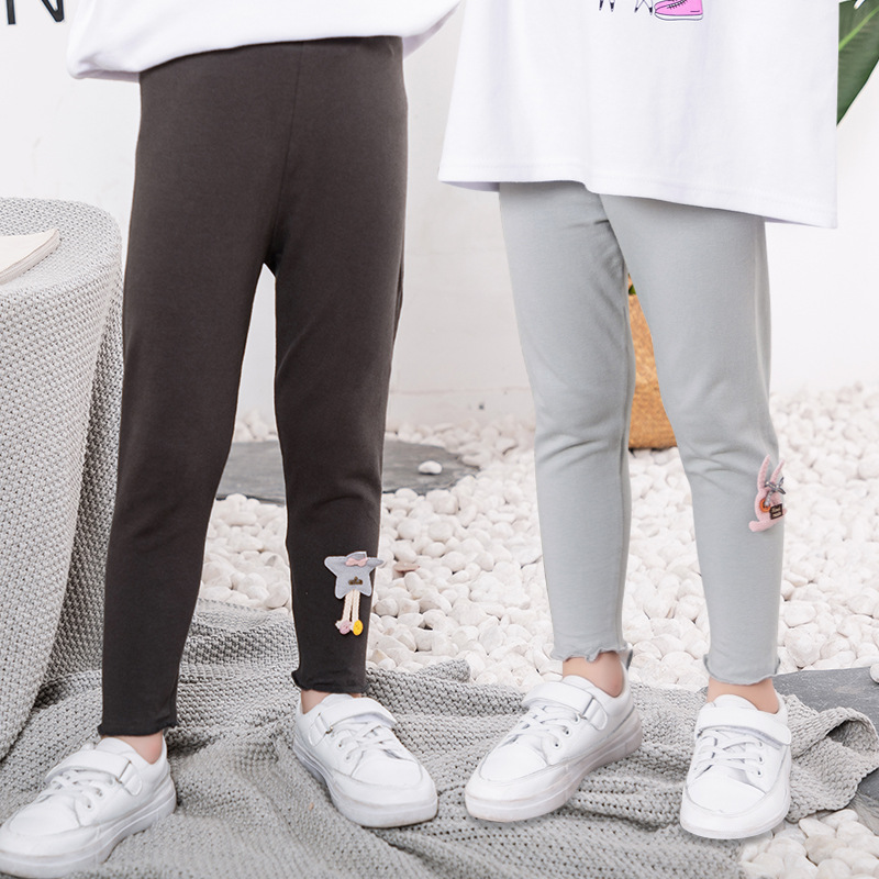 Quần legging cotton thêu họa tiết dễ thương nhiều màu sắc tùy chọn thời trang cho bé gái