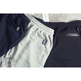 Quần short thun da cá thêu logo Strongfit
