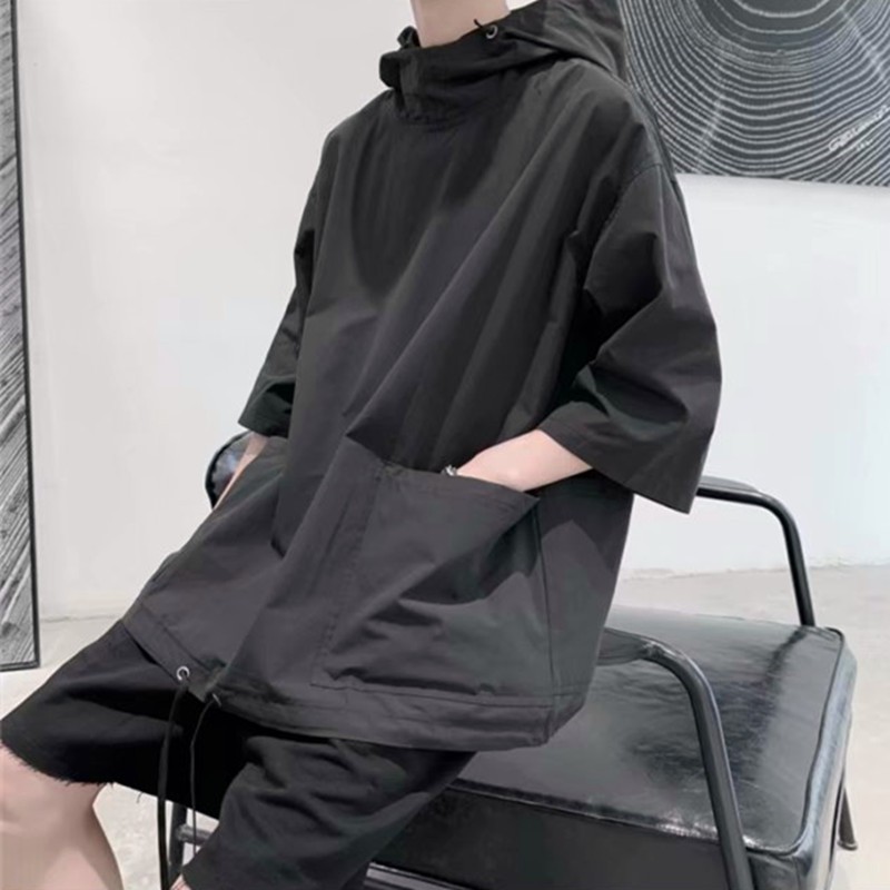 Áo hoodie dáng rộng màu trơn thời trang mùa hè cho nam