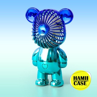 Quạt mini tích điện cầm tay hình gấu Bearbrick siêu dễ thương có cổng sạc USB