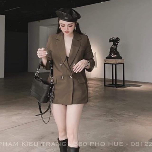 Áo Blazer vest nữ Hàn Quốc 2 lớp có đệm vai