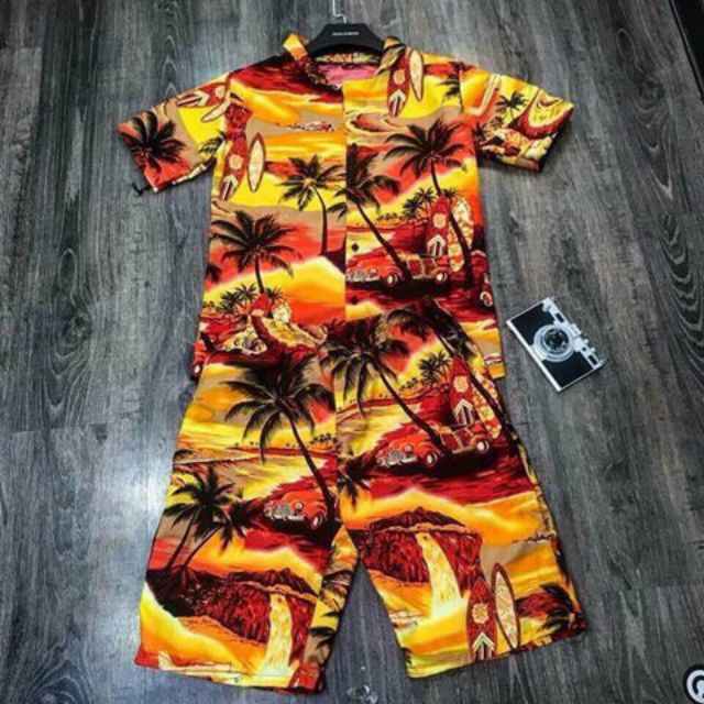 BIGSIZE (7- 120 KÝ) ĐỒ BỘ ĐI BIỂN DỪA NỀN CAM PHONG CÁCH SƠN TÙNG MTP - HAY TRAO CHO ANH (Hình thât shop)