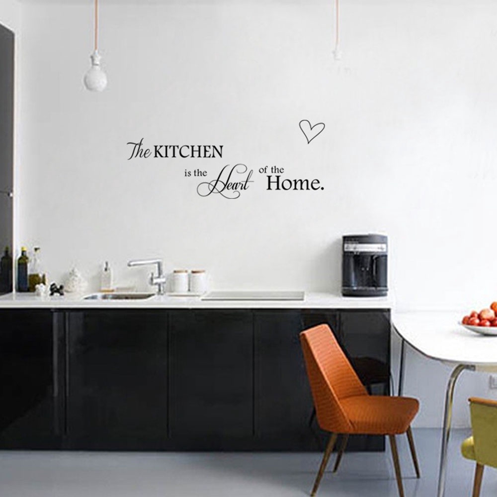 MIOSHOP Removable Mural Wall Art With Heart Home Decor The Kitchen Is the Heart of the Home