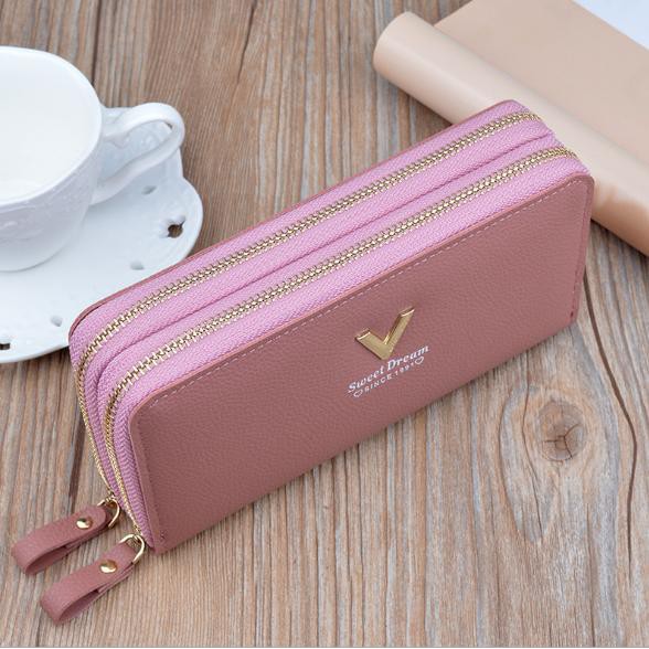 Ví dài cầm tay 2 ngăn khoá lớn siêu bền đẹp kiểu dáng hàn quốc Y - 7001