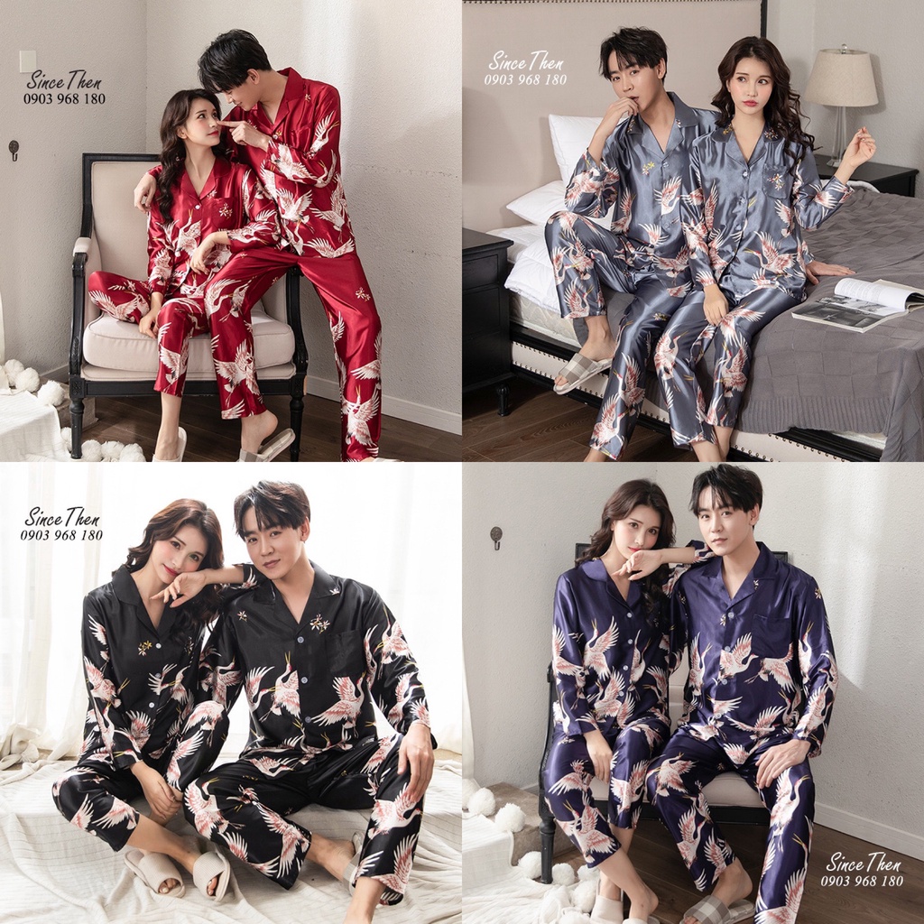 Pyjama đôi nam nữ hồng hạc cao cấp, đồ ngủ đôi làm quà cưới - Since Then
