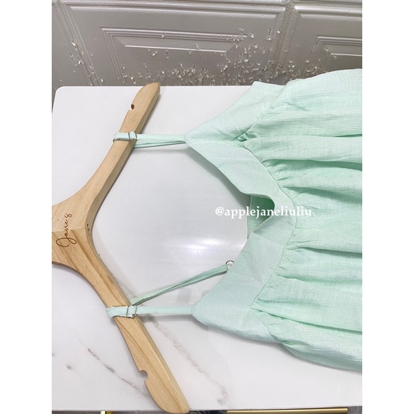Jane Váy đi biển cổ tích màu mint bạc hà hai dây xòe bồng bềnh
