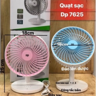 Quạt sạc tích điện dp-7625 cao 25cm cao cấp pin 1500mah