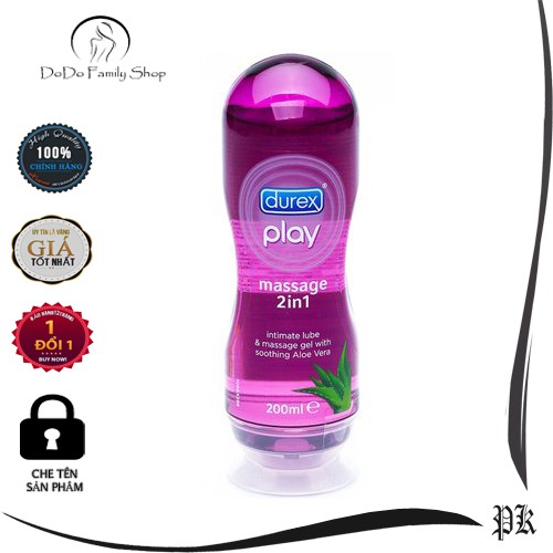 Massage Body Gel Bôi Trơn Durex Play Massage 2in1 200ml ( Chính Hãng )