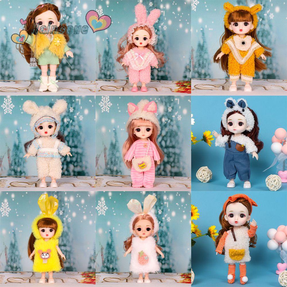 Đầm Búp Bê Nhồi Bông 16~17cm Thay Đổi Màu Cầu Vồng Cho Búp Bê