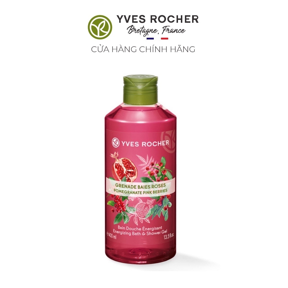 [Mã FMCGMALL -8% đơn 250k] Gel Tắm Yves Rocher Pomegarana Pink Berries Energizing Bath And Shower Gel 400ml