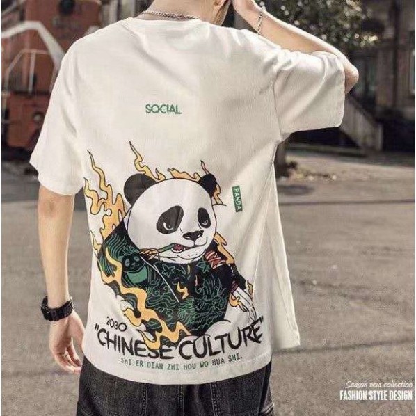 Áo thun, áo phông tay lỡ form rộng oversize anime hoạt hình GẤU PANDA M509 DH KIWI SHOP union SHOP