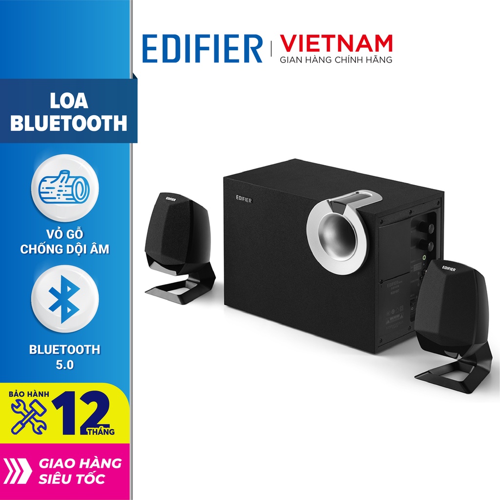 Loa Bluetooth 5.0 EDIFIER M201BT Wireless Âm thanh nổi Stereo Công suất 34W - Vỏ gỗ chống dội âm - Hàng chính hãng