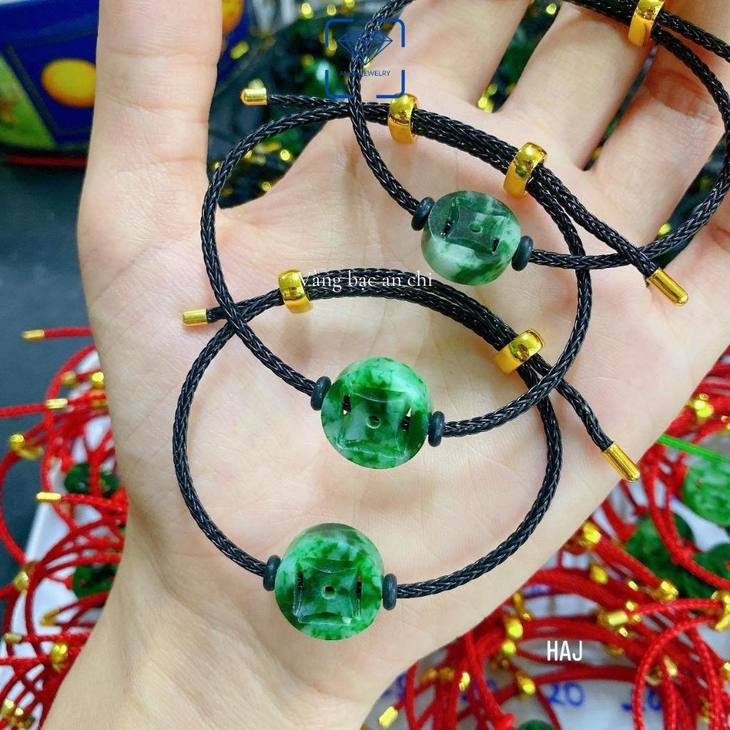 Vòng tay đồng xu chữ vạn đá ngọc sơn thủy Anchi jewelry
