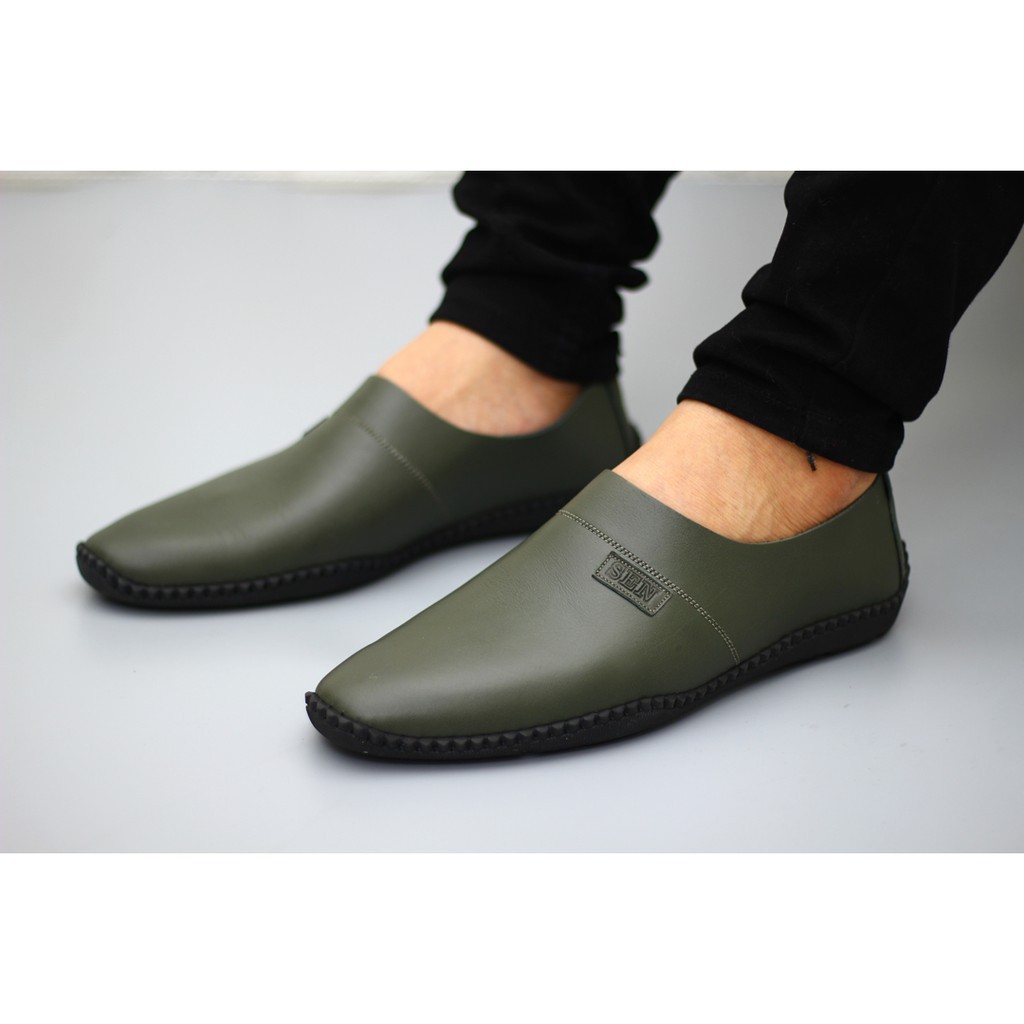 060 giày lười da thật cao cấp (bảo hành 12 tháng)