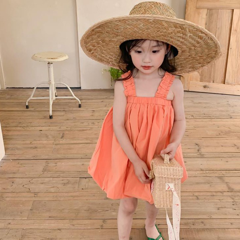 Đầm Hai Dây Họa Tiết Hoa Dễ Thương Phong Cách Phương Tây Thời Trang Mùa Hè Cho Bé Gái