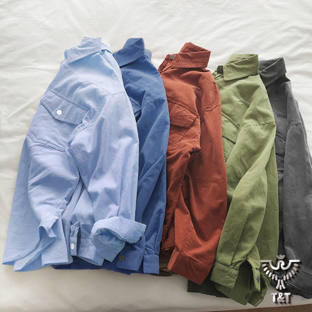 Áo sơ mi nam dài tay cổ bẻ kiểu dáng hàn quốc chất kaki bền đẹp SM402