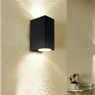 Đèn gắn tường ngoài trời đơn giản hiện đại hình hộp chữ nhật hắt sáng 2 đầu