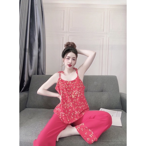 ❌MẪU HOT❌Đồ bộ dài mặc nhà, Đồ bộ hai dây mặc nhà dài, áo dây quần dài có túi nhiều màu