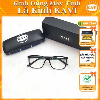 Kính chống mỏi mắt khi làm việc với máy tính, tròng kính chống ánh sáng xanh 0 độ Kavi KV035