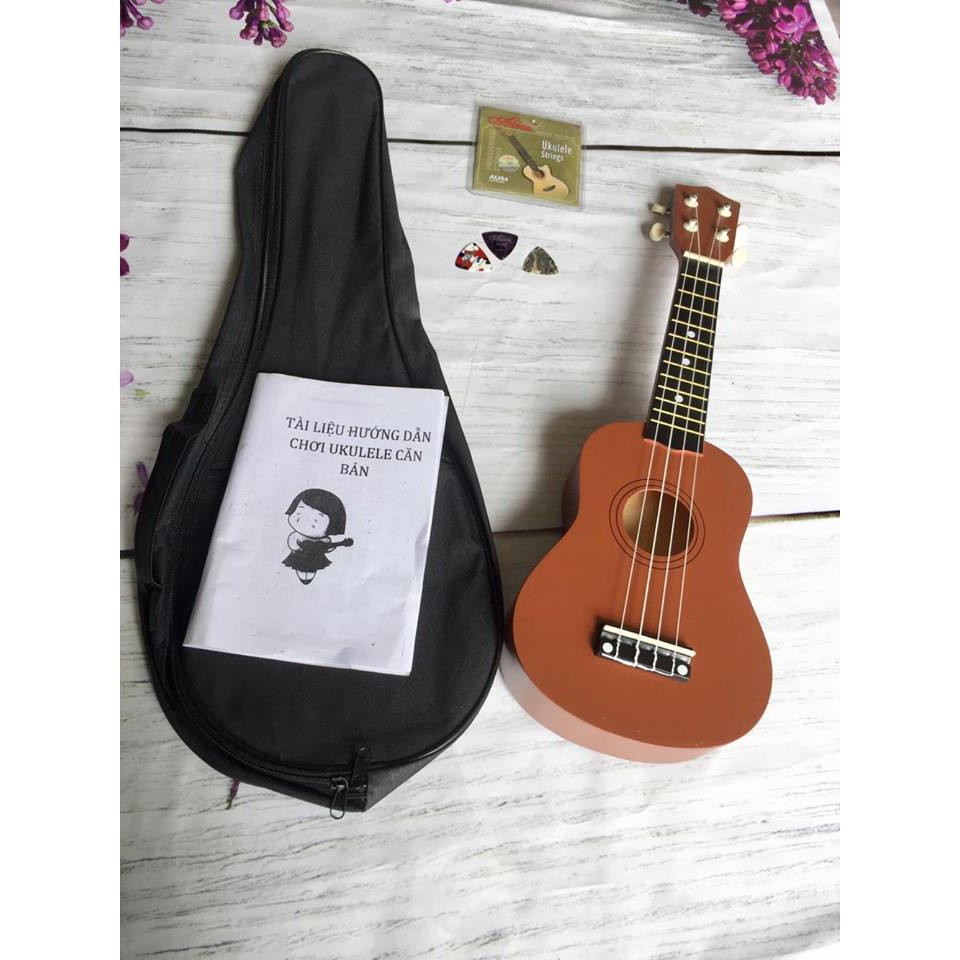 Đàn ukulele màu nâu dài 54cm - Đàn 4 dây dễ đánh cho người mới