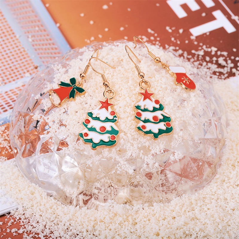 Bông Tai Dáng Dài Hình Ông Già Noel / Người Tuyết Thời Trang Giáng Sinh Cho Nữ