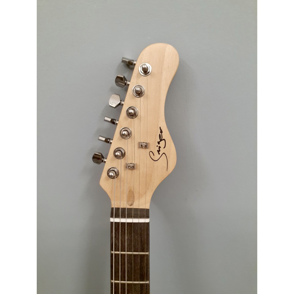 Guitar điện Saiger 3 mobin màu xanh