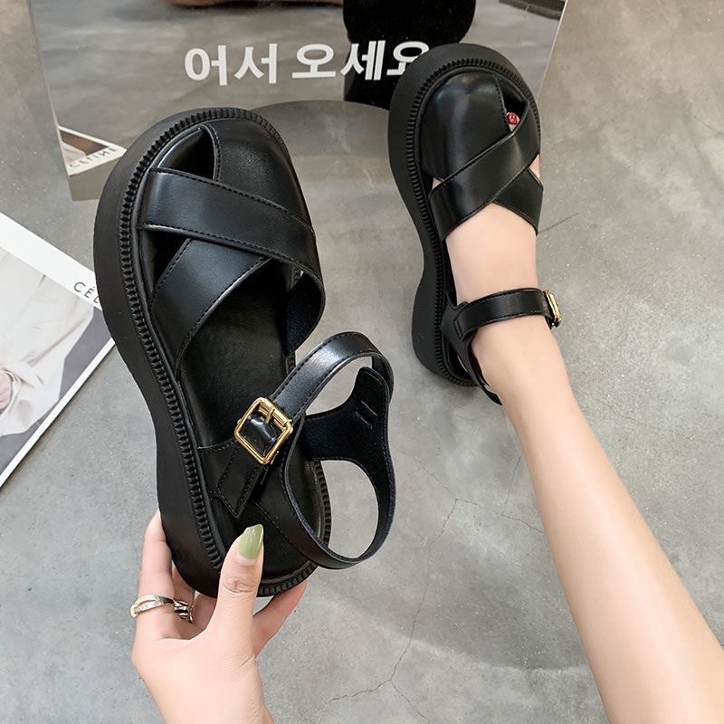 Sandal quai hậu bít mũi QC có hộp