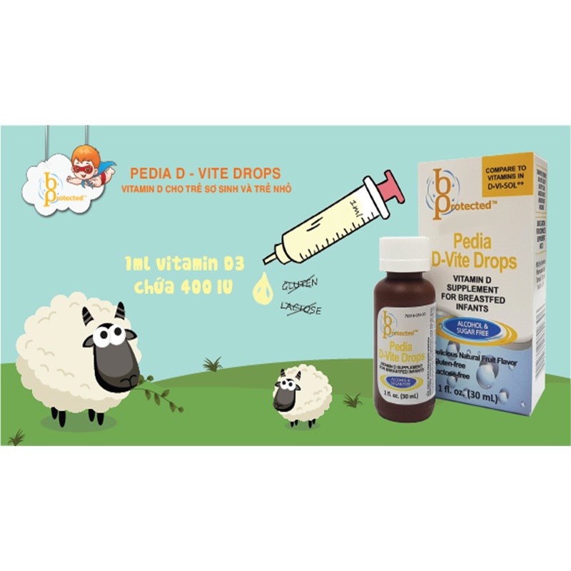 Pedia D Vite Drops - Vitamin D tinh khiết cho trẻ sơ sinh ,Dùng Cho Trẻ Từ 4 Tháng Tuổi