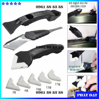 BỘ DỤNG CỤ MIẾT MẠCH KEO SILICON APOLLO - DAO CẠO TRÉT KEO VUỐT MẠCH SÚNG BẮN KEO SILICONE 8 MÓN - DCG