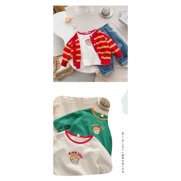 Áo Thun Cotton Mỏng Tay Dài Cổ Tròn Phong Cách Nhật Hàn Thời Trang Xuân Hè Hàng Mới Dành Cho Trẻ Em