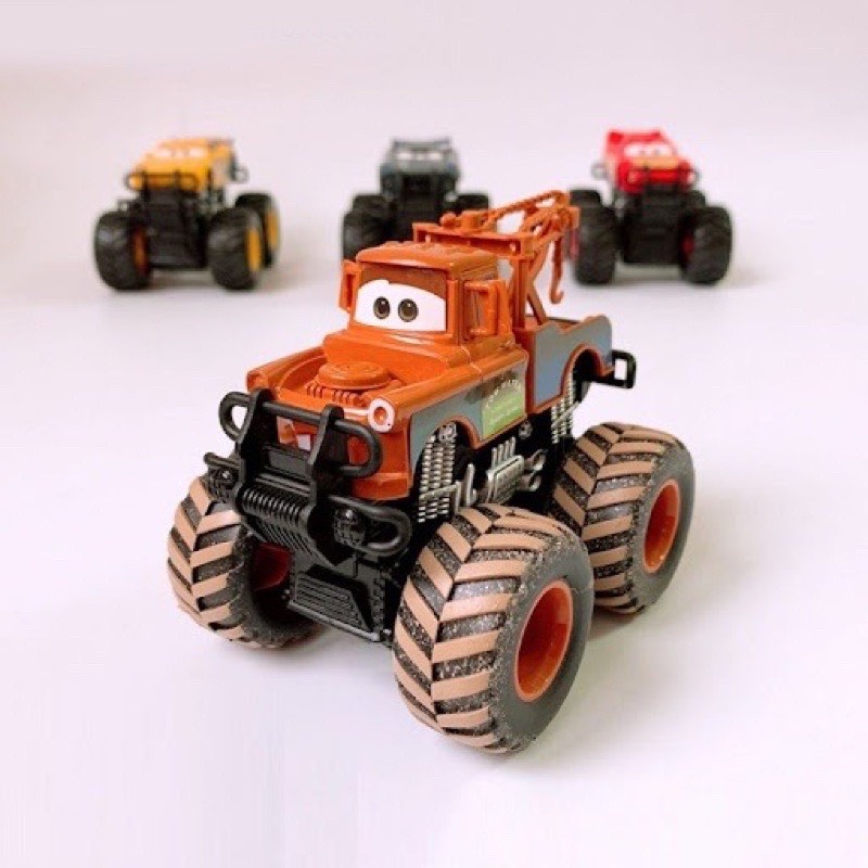 Combo 4 xe đồ chơi Monster Truck bánh to chất liệu sắt mẫu đẹp dành cho bé