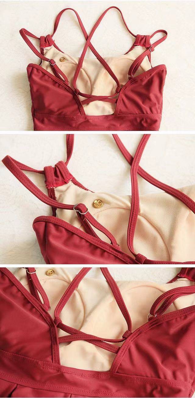 INS women's swimsuit + blouse cover belly slim conservative cute Japanese swimwear | BigBuy360 - bigbuy360.vn