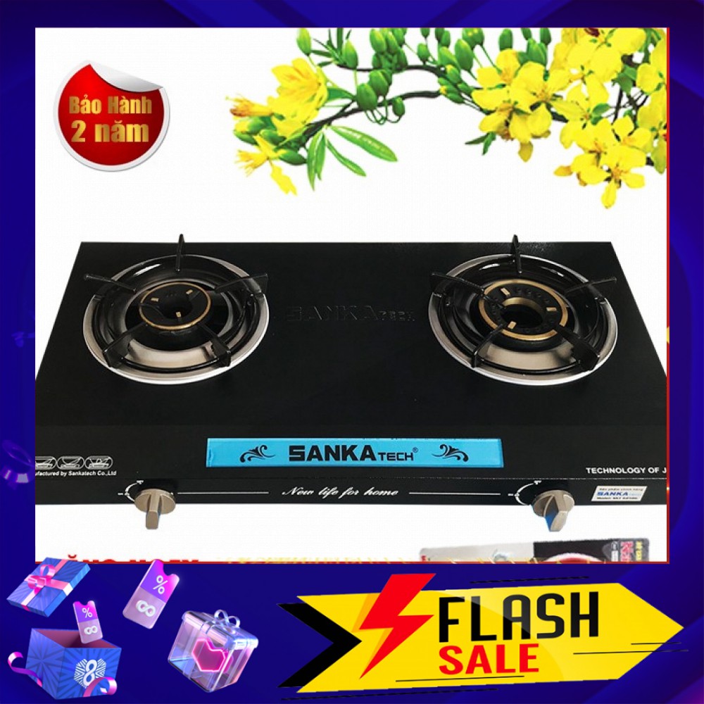 Bếp Ga Đôi Điếu Đúc Gang Sen Đồng Thau SANKAtech SKT-625BG ( Tặng Dây Van Namilux )