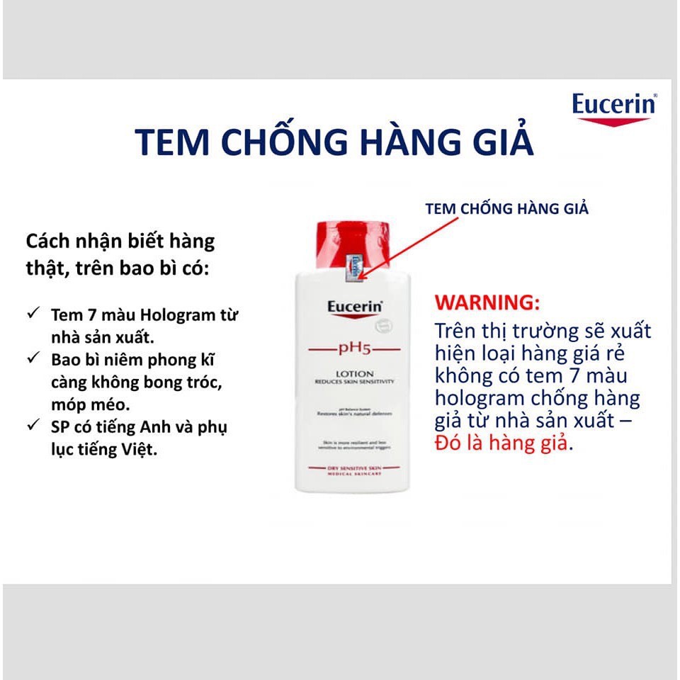 Sữa Tắm Da Nhạy Cảm Eucerin pH5 WashLotion chai 1000ml