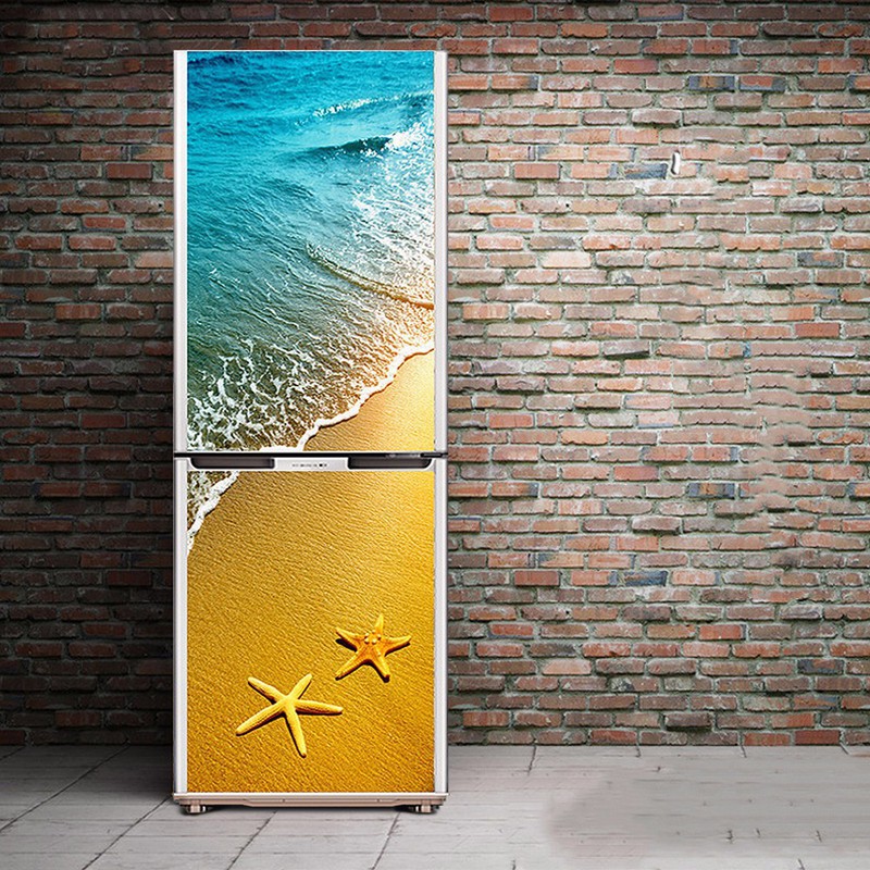 Decal dán tủ lạnh 3D - Hot trend - Miếng dán tủ lạnh Sao Biển - Chống thấm