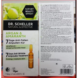  Serum Dr.scheller Argan & Amaranth dạng ống chống nhăn 7 ngày