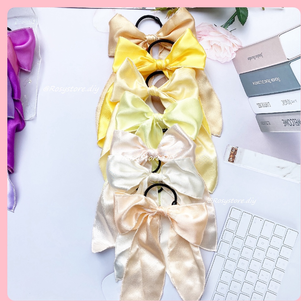 [Ảnh thật] NƠ CỘT TÓC LỤA SATIN TIỂU THƯ BẢN TO TÔNG VÀNG- PHONG CÁCH HÀN QUỐC PHỤ KIỆN THỜI TRANG NỮ GIÁ RẺ ĐẸP