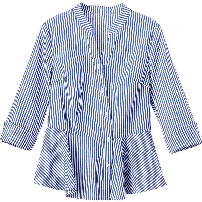 Áo Thun Nữ Ngắn Tay Kẻ Sọc Thời Trang Hàn Quốc Cỡ S-2XL