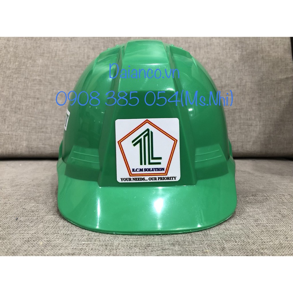 Combo 10 cái decal dán nón bảo hộ &quot;safety first&quot;- Hình thật