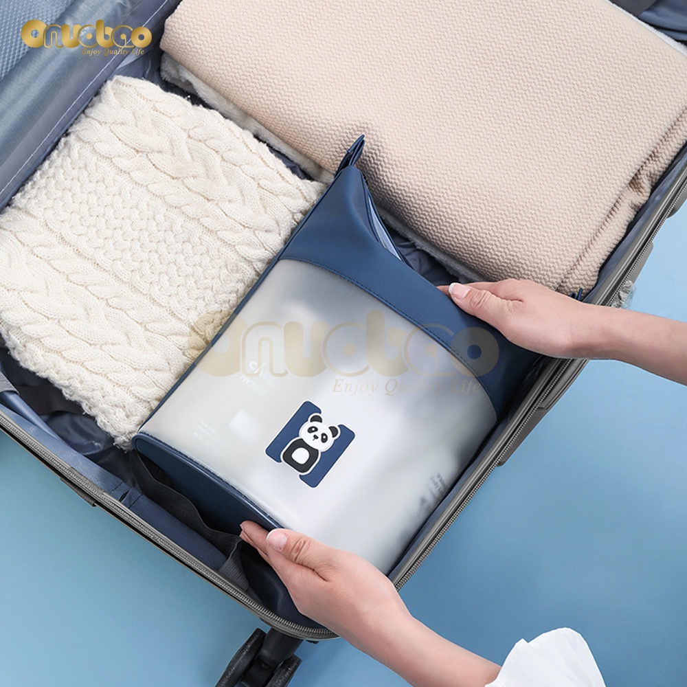 Túi đựng mỹ phẩm ONUOBAO trong suốt chống thấm nước có khóa kéo tiện dụng mang đi du lịch