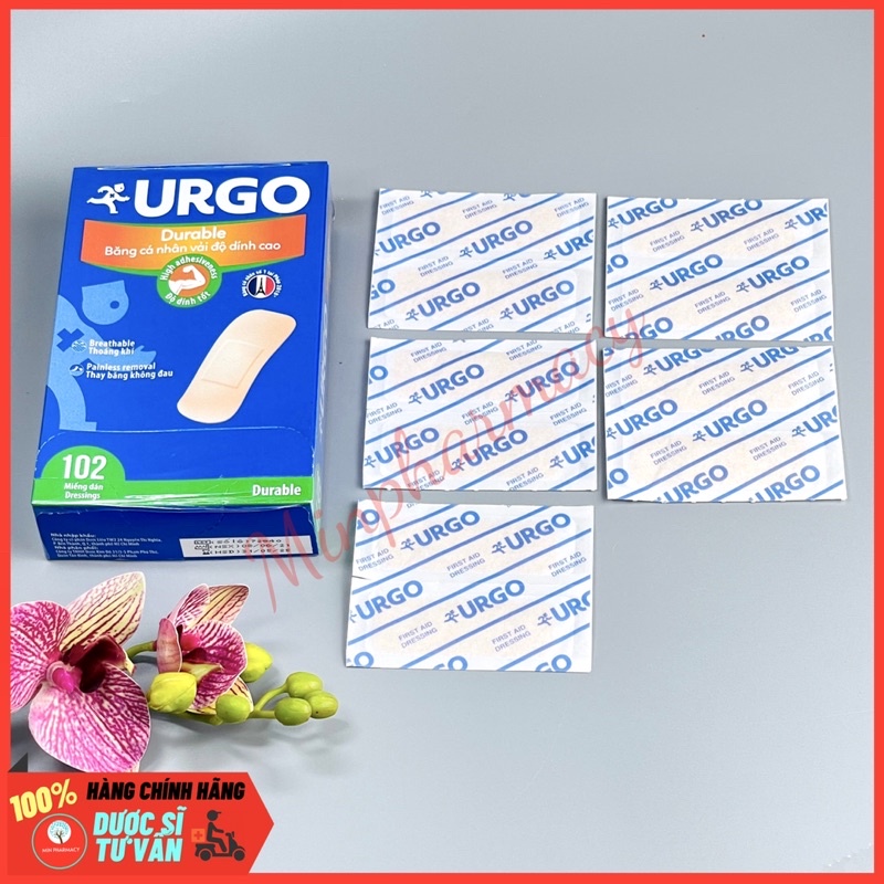 Băng cá nhân vải độ dính cao Urgo Durable (100 miếng/hộp) - Minpharmacy