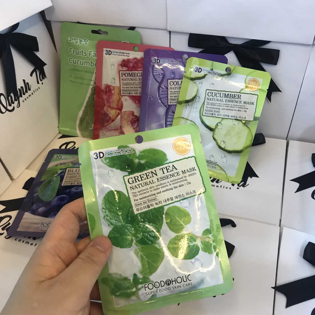 Mặt nạ giấy 3D 💥Freeship💥 Foodaholic Mask Hàn Quốc giúp cấp ẩm, làm mát da, dưỡng da trắng sáng, mịn màng SP14 | BigBuy360 - bigbuy360.vn
