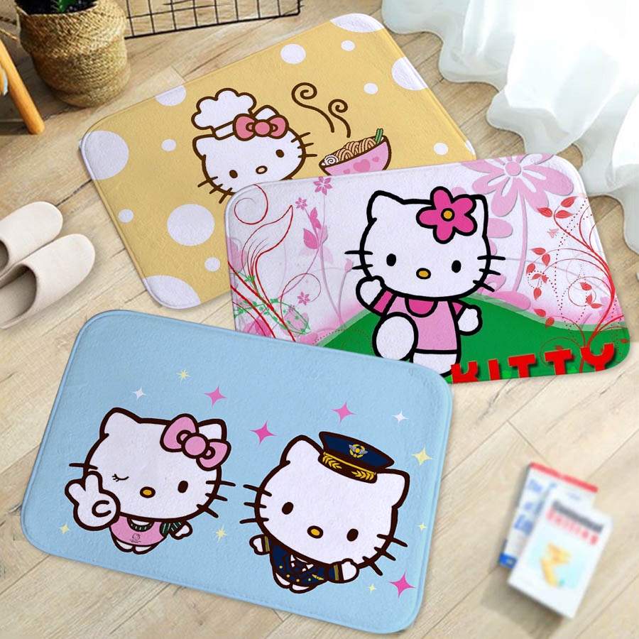 Thảm Chùi Chân Chống Trượt In Hình Hello Kitty