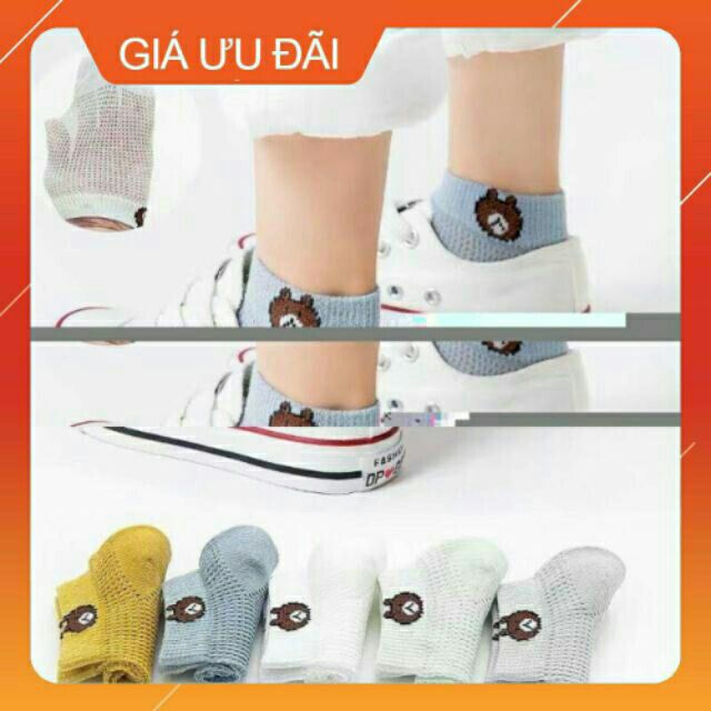 Sét 5 tất lưới gấu cho bé siêu kute