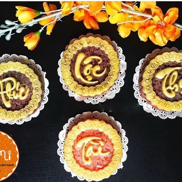 Khuôn bánh trung thu 125g 4 mặt Hoa Ngẫu Nhiên,4 mặt Phúc Lộc Thọ Tài